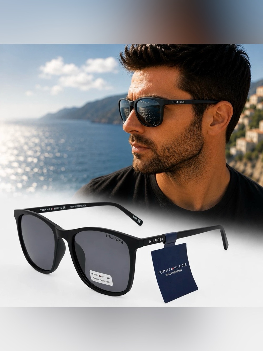 Tommy Hilfiger Tiesto OM617 MP Matte Black Frame Gray Lens Sunglasses New